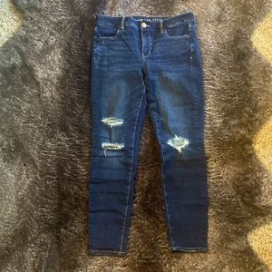 Size 10 Dark wash distressed skinny Jean